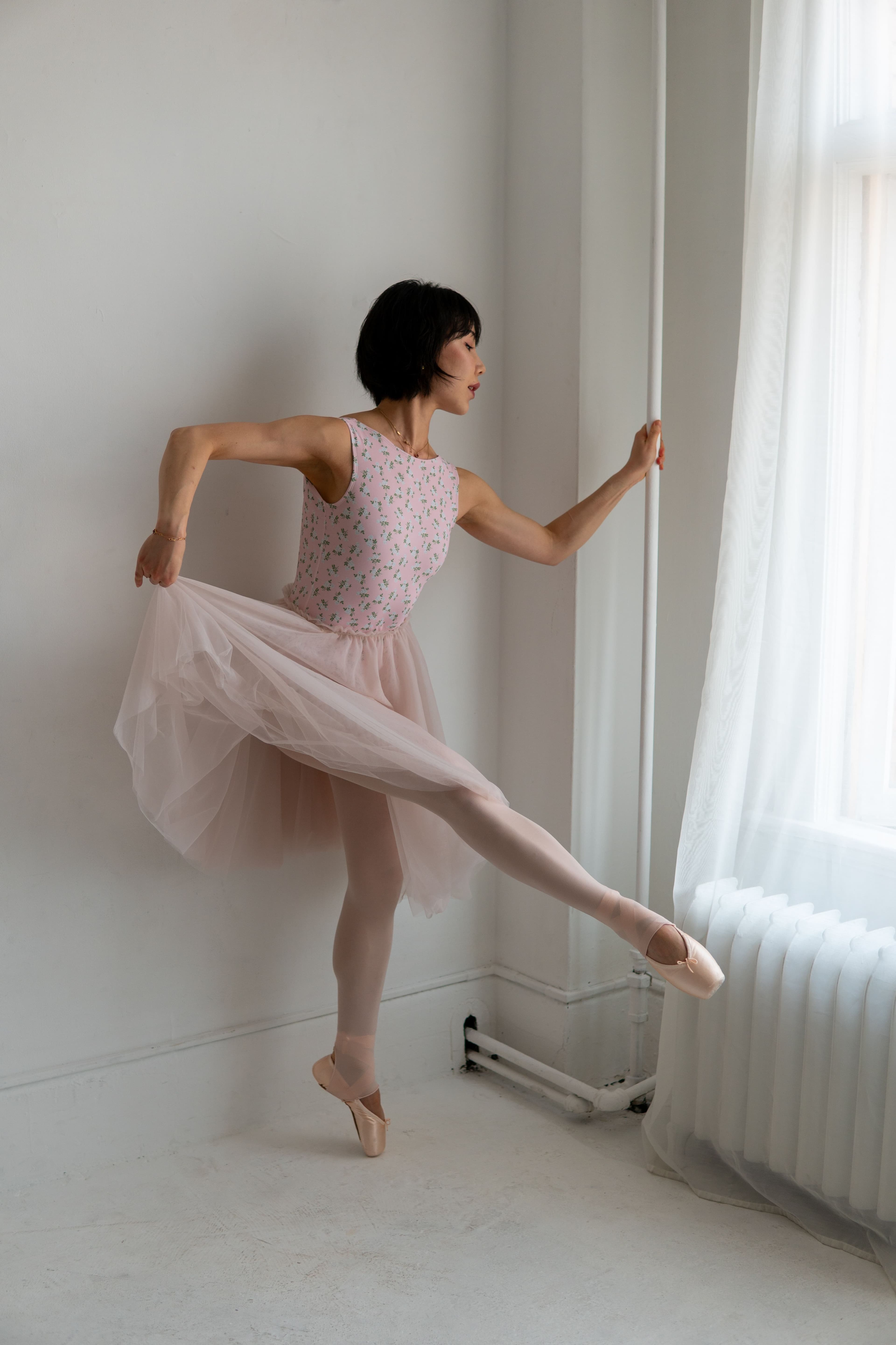 Caprice Leotard — Pink Floral — view 2