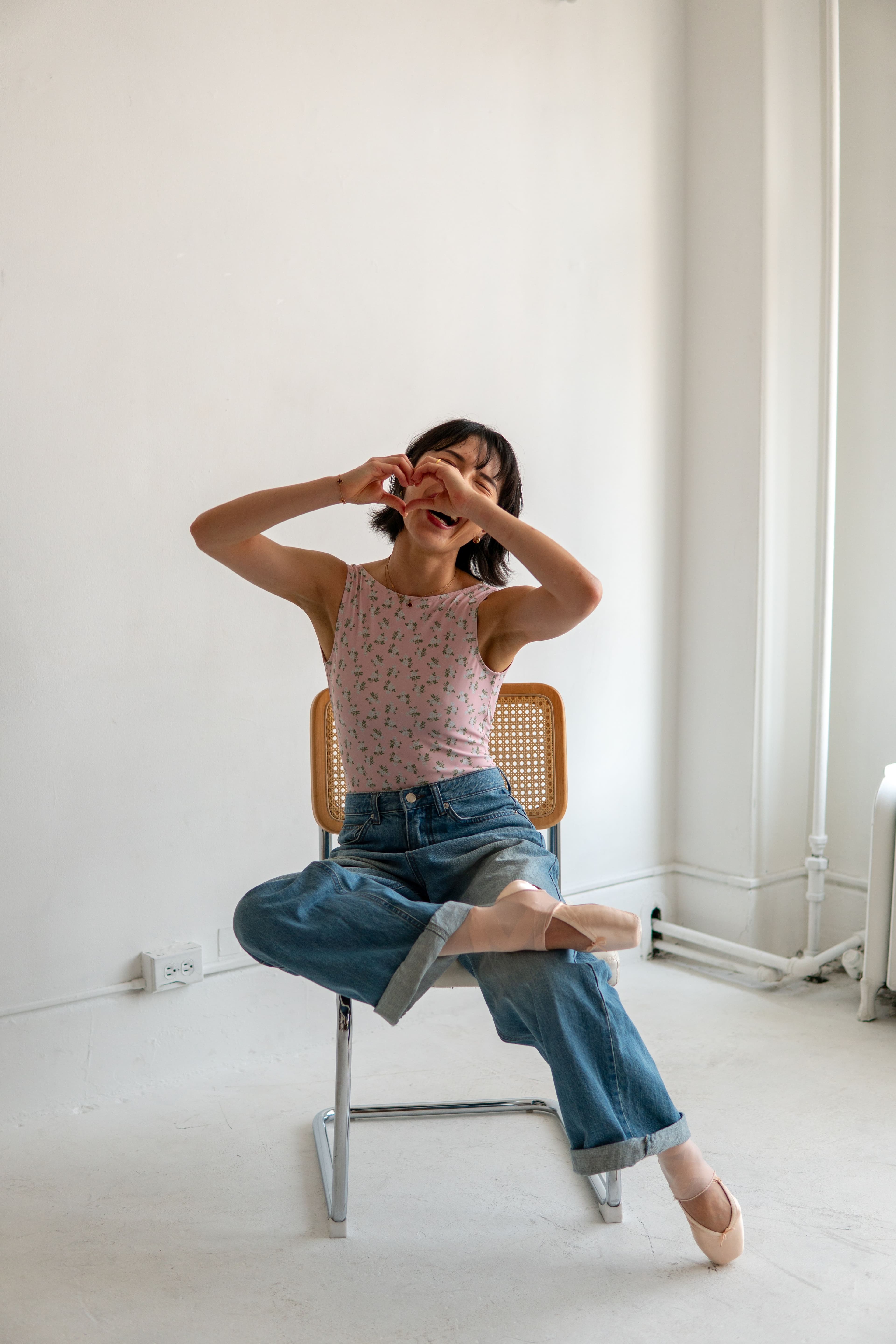 Caprice Leotard — Pink Floral — view 9